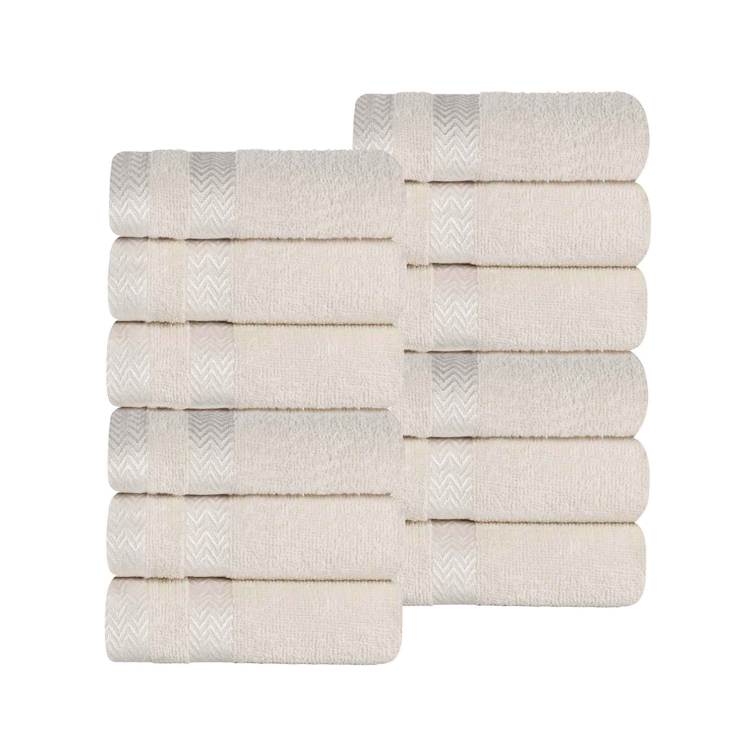 Premium 12-Pack Medium Weight Cotton Face Towels & Washcloths – Soft, Absorbent for Skincare, Makeup Removal, and Bathing