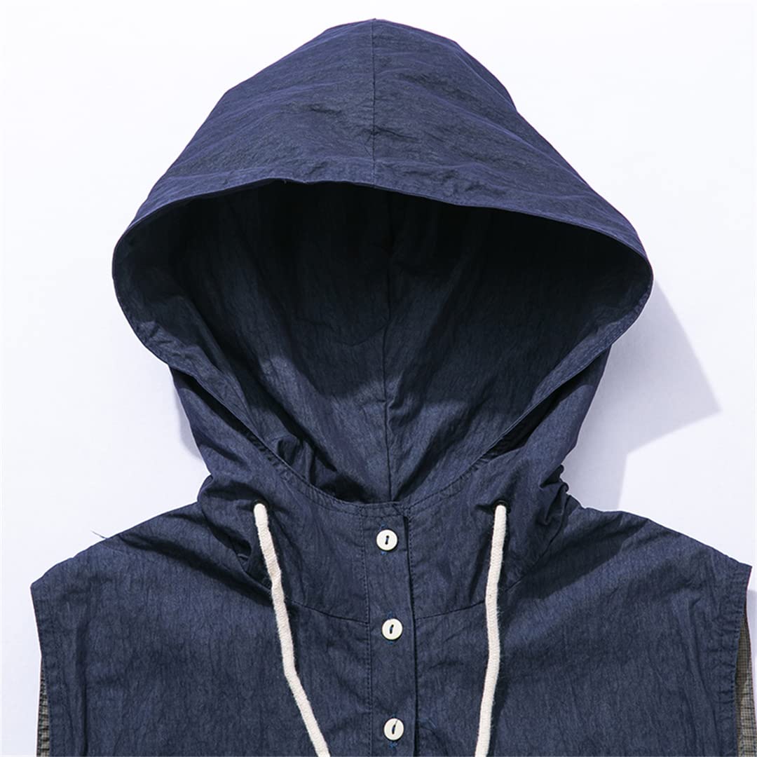 Men's Breathable Sleeveless Hooded Vest with Multiple Pockets - Lightweight Summer Jacket for Outdoor Activities, Hiking, Camping & Casual Wear