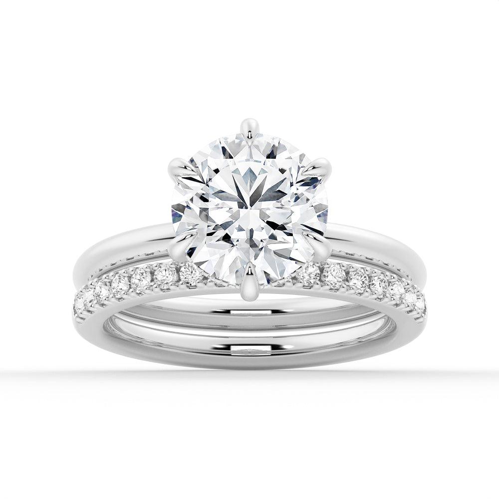 6-Prong Solitaire Moissanite Engagement & Wedding Ring Set for Couples with Matching Men's Band - Perfect for Proposals, Anniversaries & Romantic Occasions