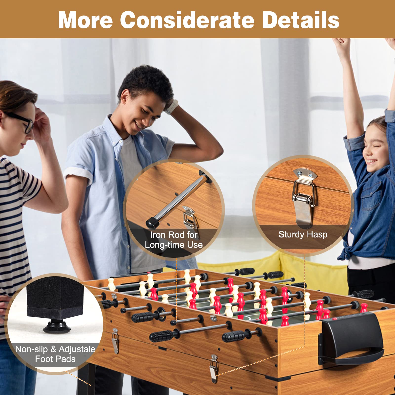 3-in-1 Multi-Game Foosball Table - 48