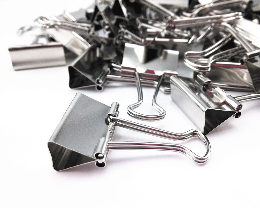 Yueton 48pcs Silver Metal Binder Clips - Heavy Duty Office Paper Clips for Organizing Documents, Files, and Folders - Perfect for Home, Office, and School Use