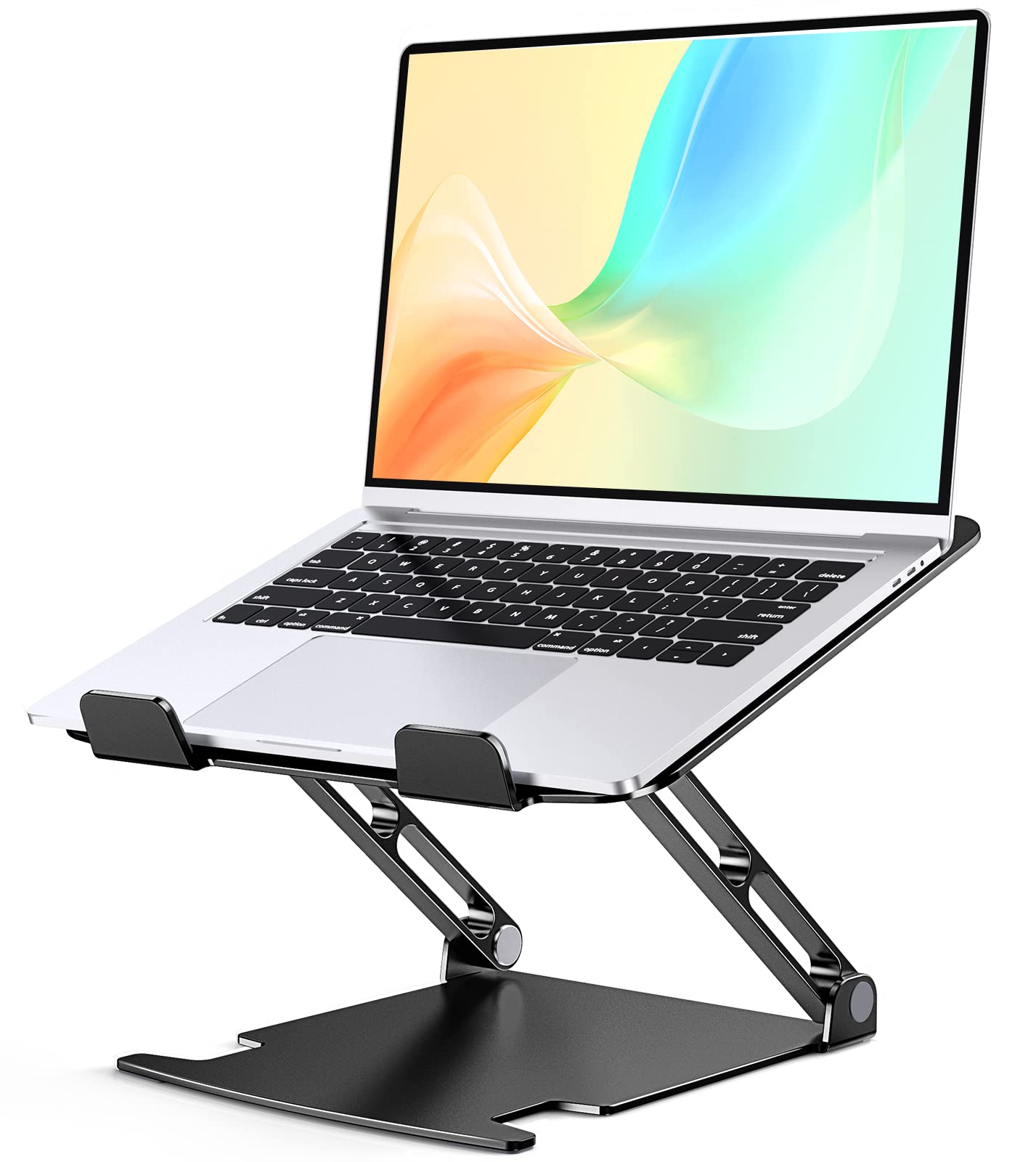 Glangeh Aluminum Cooling Laptop Stand - Adjustable Dual-Axis Rotation, Foldable & Ergonomic Design for MacBook Pro & 10-16 Inch Laptops - Perfect for Home Office, Gaming & Workspace Setup