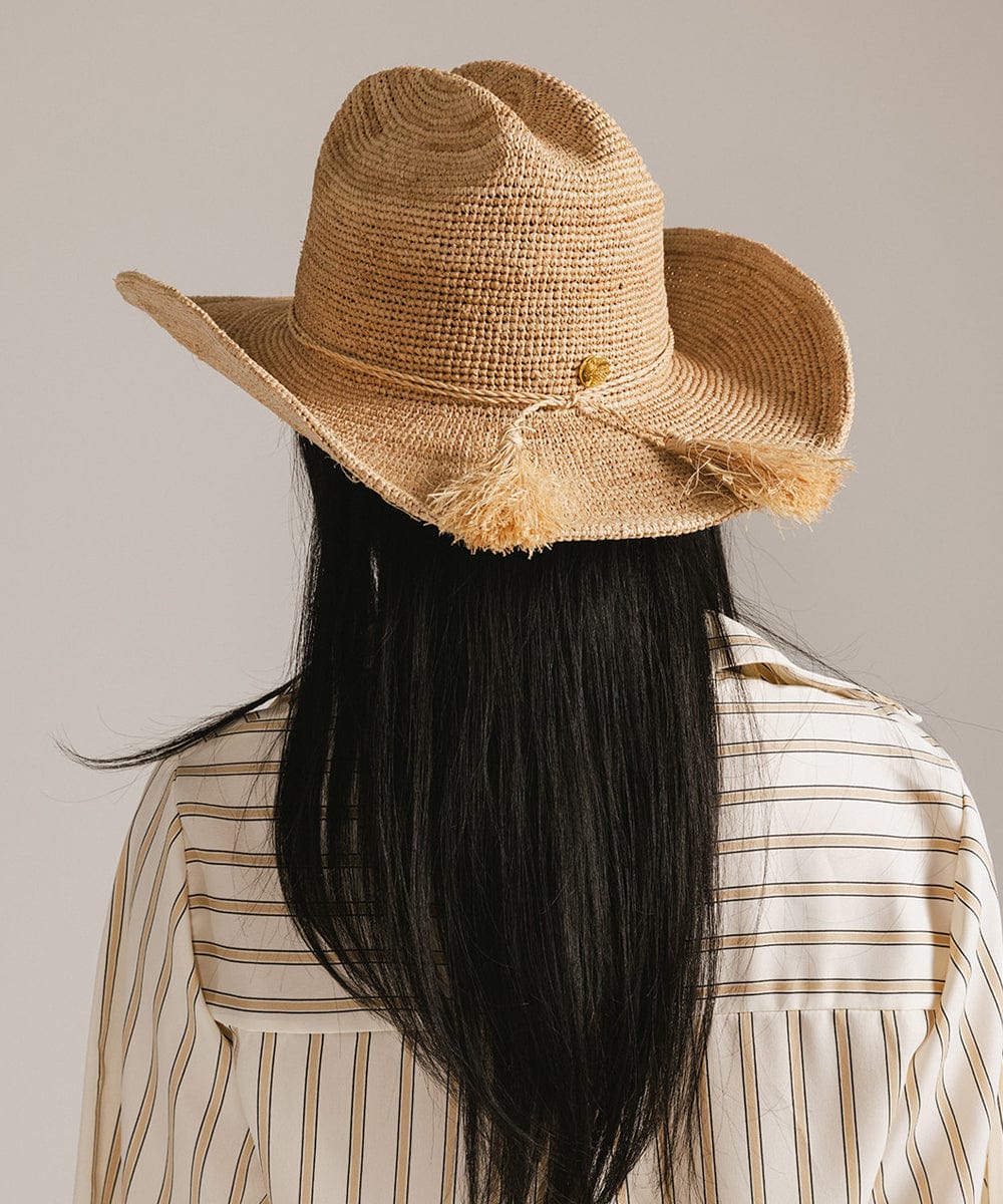 Ames Foldable Straw Cowboy Hat for Men & Women - Lightweight Summer Sun Hat for Outdoor, Beach, Travel and Country Music Festivals