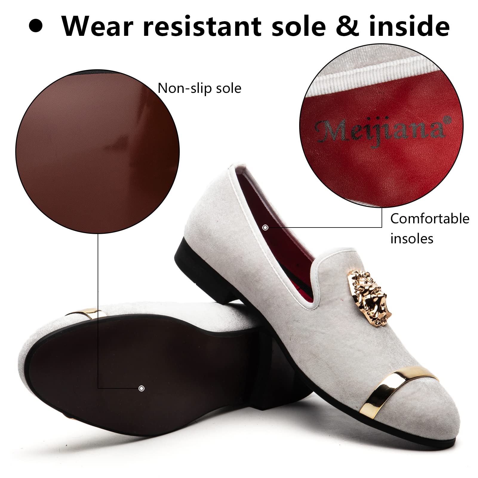 Meijiana Men's Classic Luxury Loafers - Premium Leather Dress Shoes for Wedding, Business & Formal Occasions