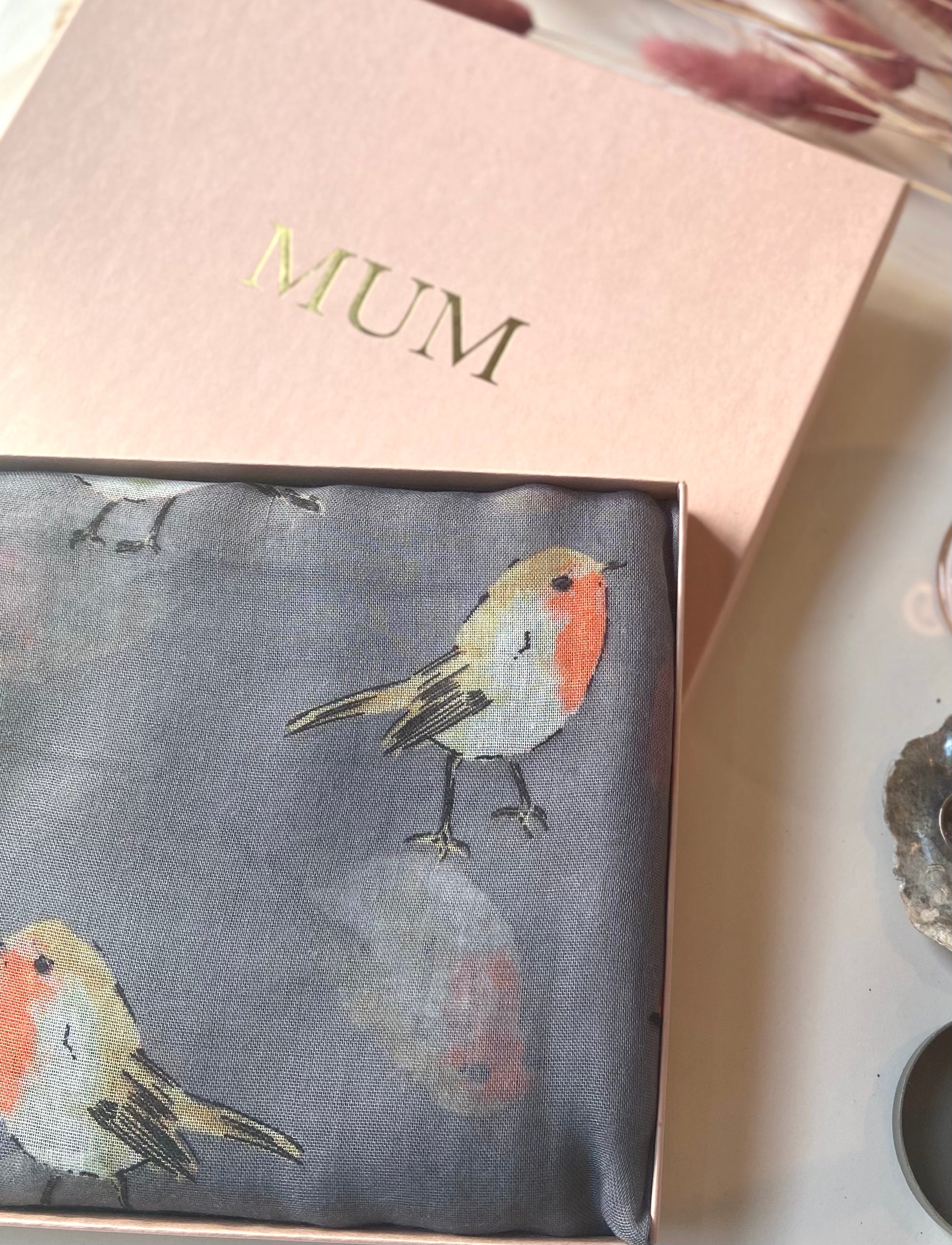 Personalized Robin Print Scarf - Soft Winter Fashion Accessory for Women - Perfect Gift for Bird Lovers, Christmas & Outdoor Activities