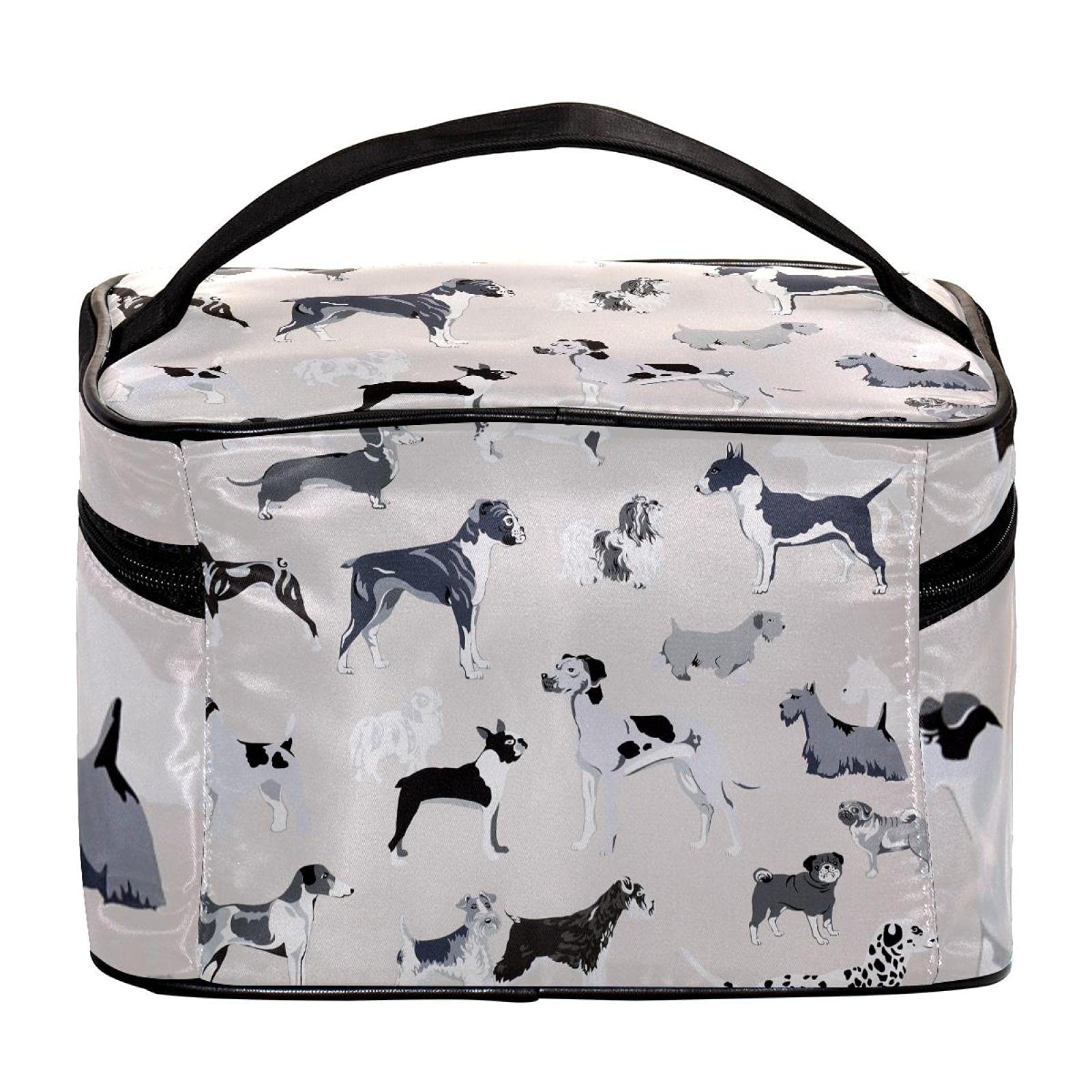Cute Puppy Dogs Pattern Travel Makeup Bag - Large Cosmetic Organizer with Zipper for Women & Girls - Perfect for Travel, Gym, and Daily Essentials Storage