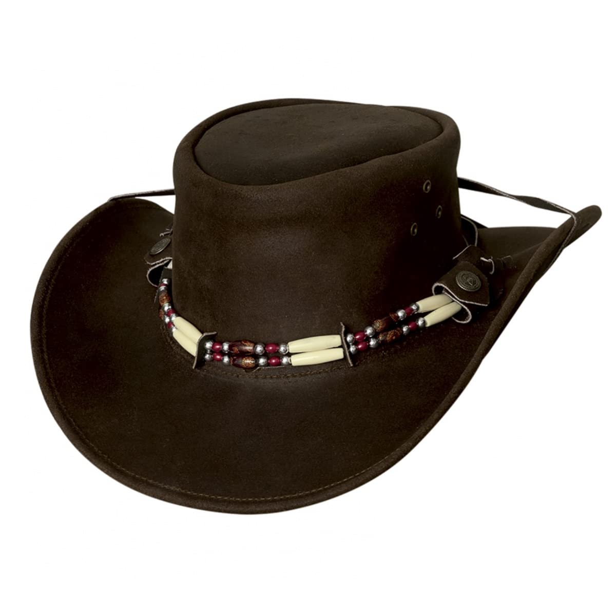 Montecarlo Bullhide Leather Western Cowboy Hat for Men - Genuine Cedar Groove Design - Durable & Stylish for Rodeo, Ranch Work, and Outdoor Adventures