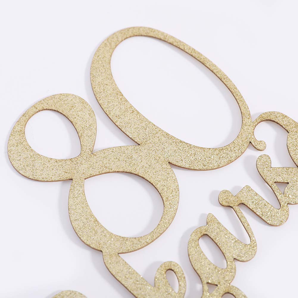 80th Birthday Cake Topper - Elegant Glitter Photo Decoration for Anniversary & Party Supplies | Perfect for Milestone Celebrations, Retirement Parties & Family Gatherings