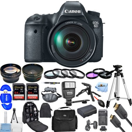 Canon EOS 6D 20.2MP Full Frame DSLR Camera with EF 24-105mm f/3.5-5.6 IS STM Lens Kit | Professional Photography, Travel & Portrait Shooting | Includes Accessories