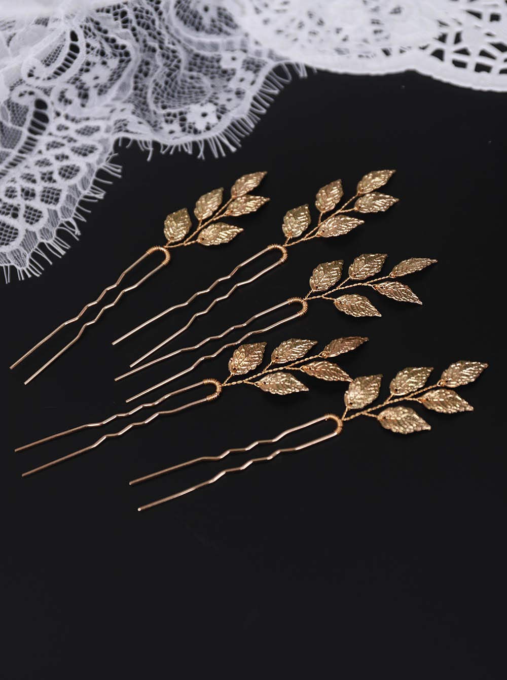 Gold Hair Pins 5PCS - Bridal Hair Accessories for Wedding & Parties