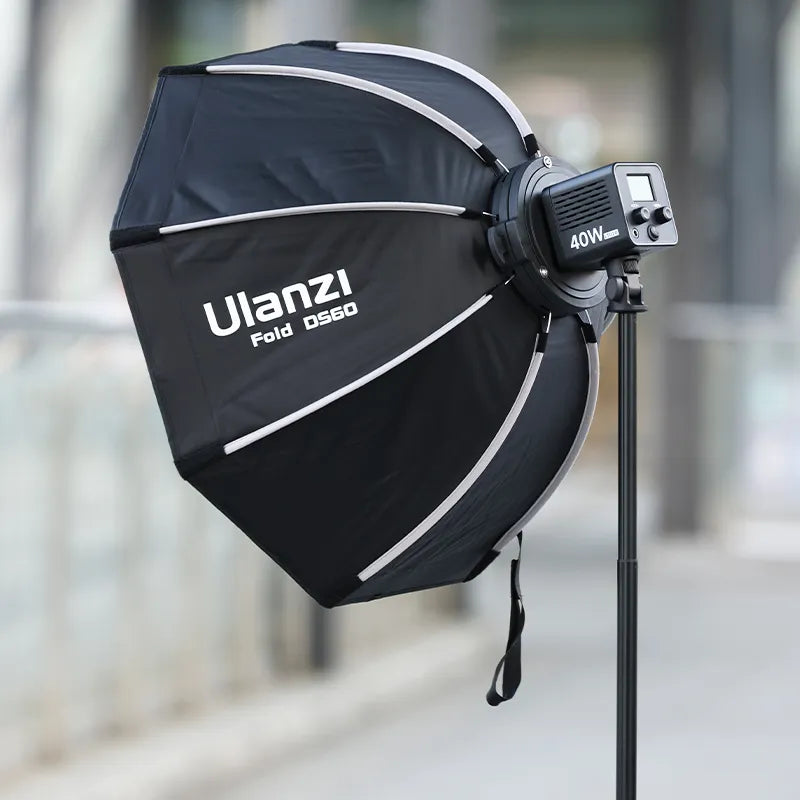 Ulanzi 40cm / 60cm Quick Release Octagonal Softbox with Mini Bowens Mount - Professional Photography Lighting Diffuser for Studio, Portrait, and Product Photography