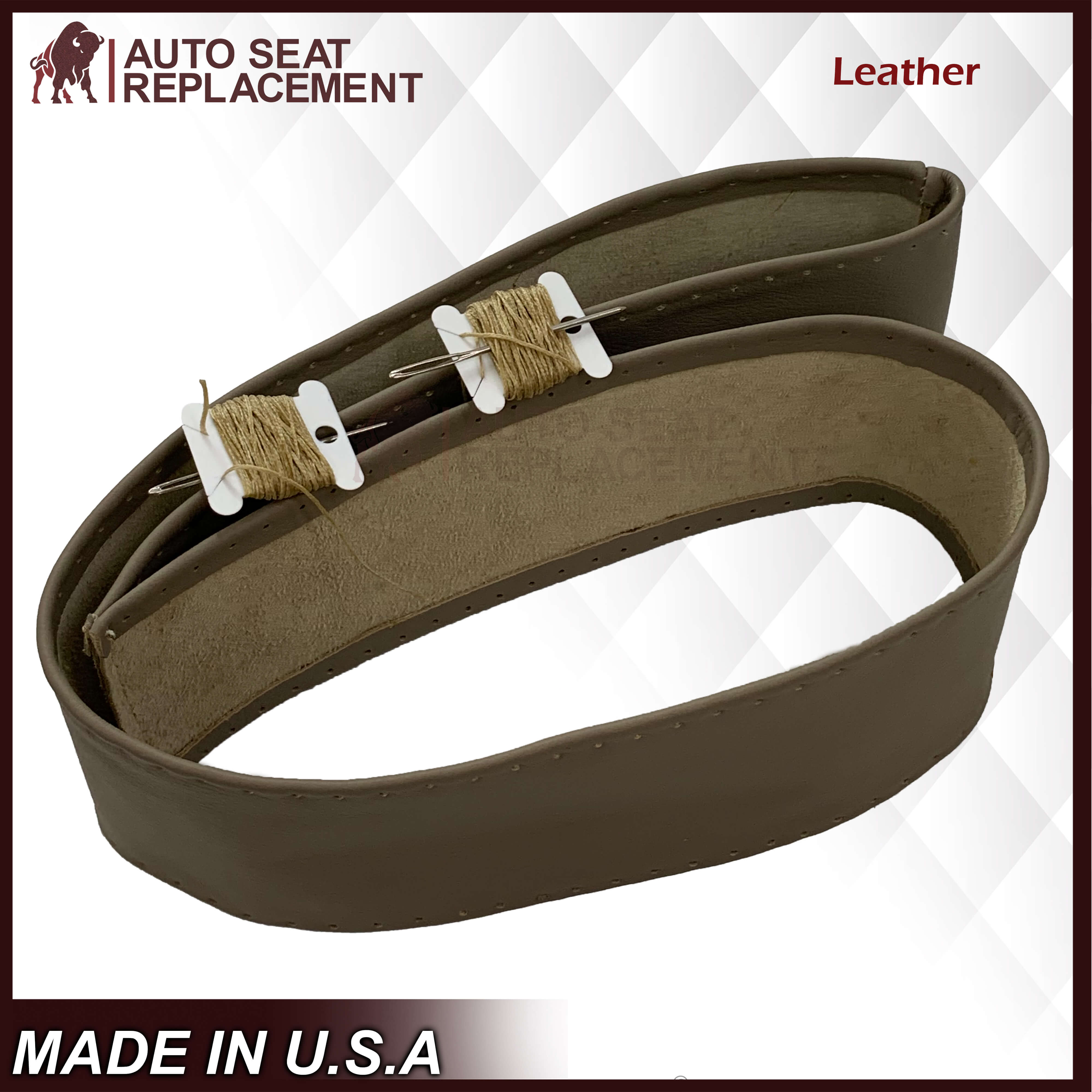 2000-2003 Ford F150 Lariat XLT Tan Leather Steering Wheel Cover with Lacing Thread & Needle - Premium Replacement for Comfort & Style - Perfect for Road Trips & Daily Commutes