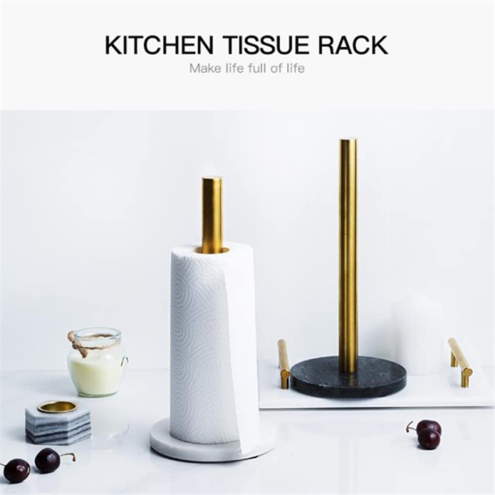 Premium Stainless Steel No-Hole Marble Paper Towel Holder - Space-Saving Vertical Kitchen Towel Rack for Countertops (Gray) | Perfect for Modern Kitchens, Bathrooms & Office Spaces