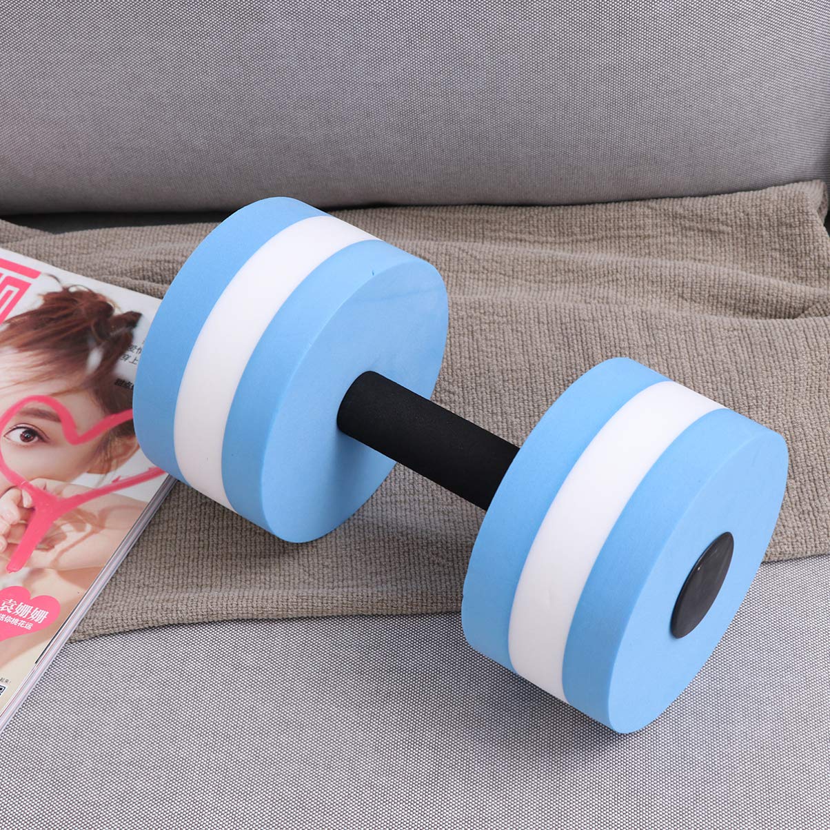 SEWACC 2 Pcs EVA Floating Dumbbells for Aquatic Exercise - Water Weights for Pool Workouts, Swimming Fitness Equipment for Women & Men (Blue) | Perfect for Water Aerobics, Hydrotherapy & Low-Impact Training