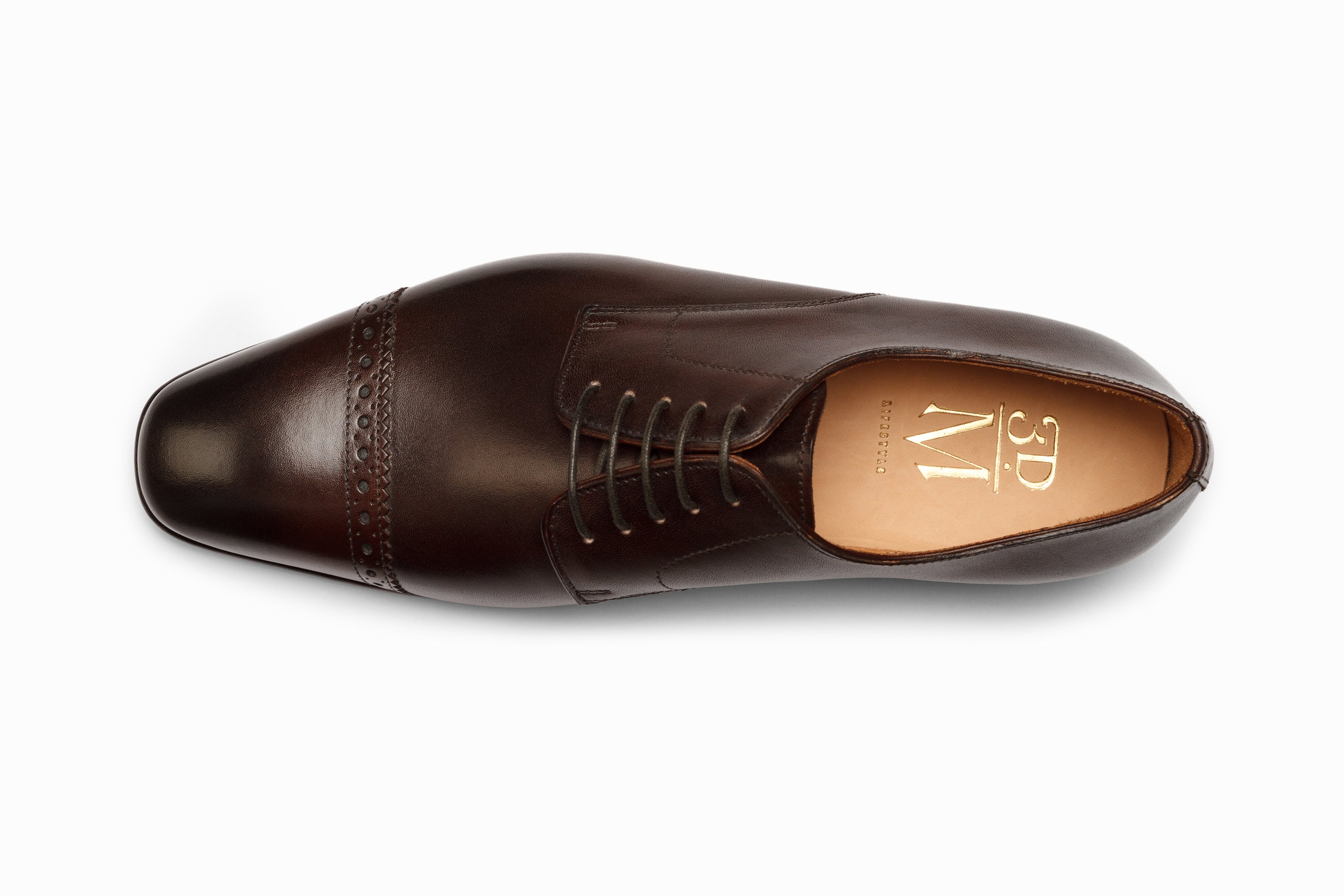 Premium Dark Brown Captoe Derby Shoes for Men - Classic Formal & Business Dress Shoes for Office, Wedding & Special Occasions