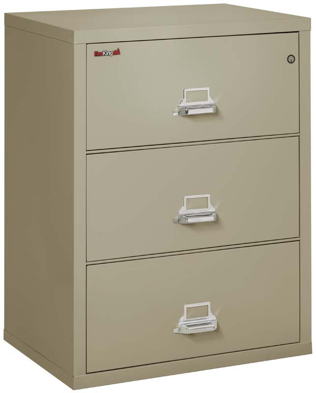 FireKing 3-Drawer 31-Inch Wide Lateral Fireproof File Cabinet - Secure Document Storage for Office, Home & Business Use