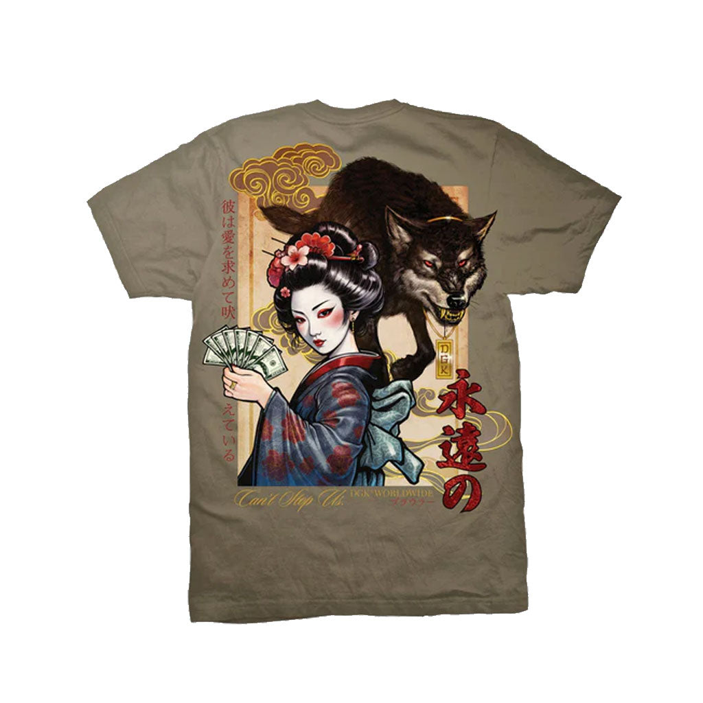 DGK Prowler Short Sleeve Graphic T-Shirt for Men - Sand Color - Casual Streetwear for Skateboarding & Urban Fashion