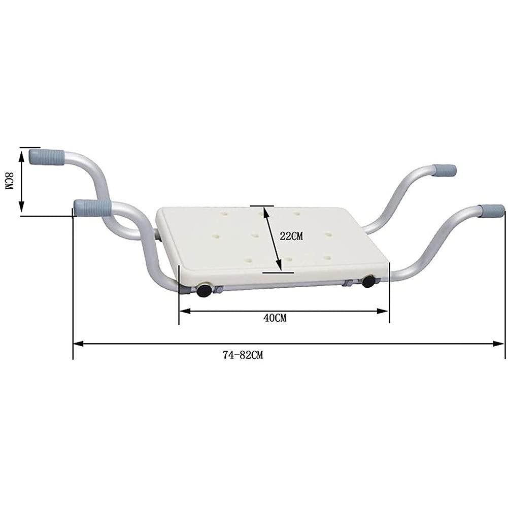 Lightweight Foldable Shower Chair for Bathtub - Adjustable Suspended Shower Stool Seat with Non-Slip Legs, Bathroom Safety Bench for Elderly & Disabled - Perfect for Indoor Shower, Bathtub, and Spa Use