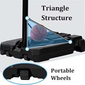Adjustable Portable Basketball Hoop System for Outdoor & Driveway - 6.6ft to 10ft Height Adjustment with Vertical Jump Measurement - Perfect for Youth & Adult Training, Backyard Games, and Street Basketball Practice