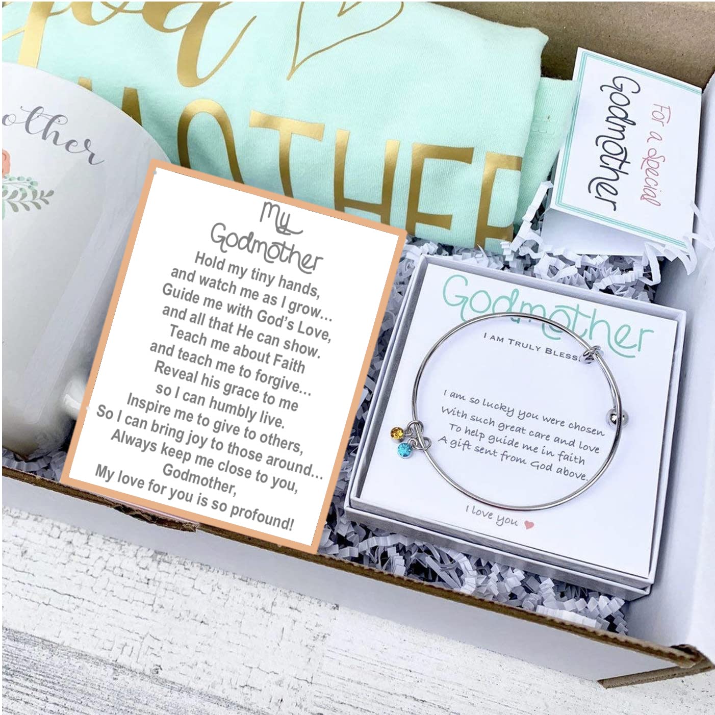 Personalized Godmother Gift Box - Custom Will You Be My Godmother Proposal Set - Perfect for Baptism, Christening & Special Occasions