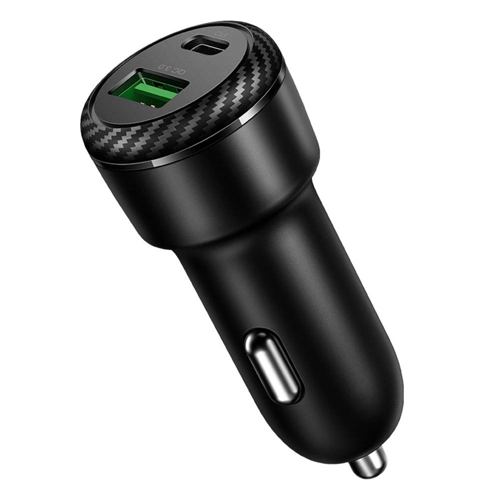 MoreChioce 12V/24V Waterproof Dual Port QC3.0 PD Car Charger - Fast USB Cigarette Lighter Power Adapter for iPhone 12/11/Pro Max/XR/XS/8/10 & Samsung S10 - Perfect for Road Trips & Daily Commuting
