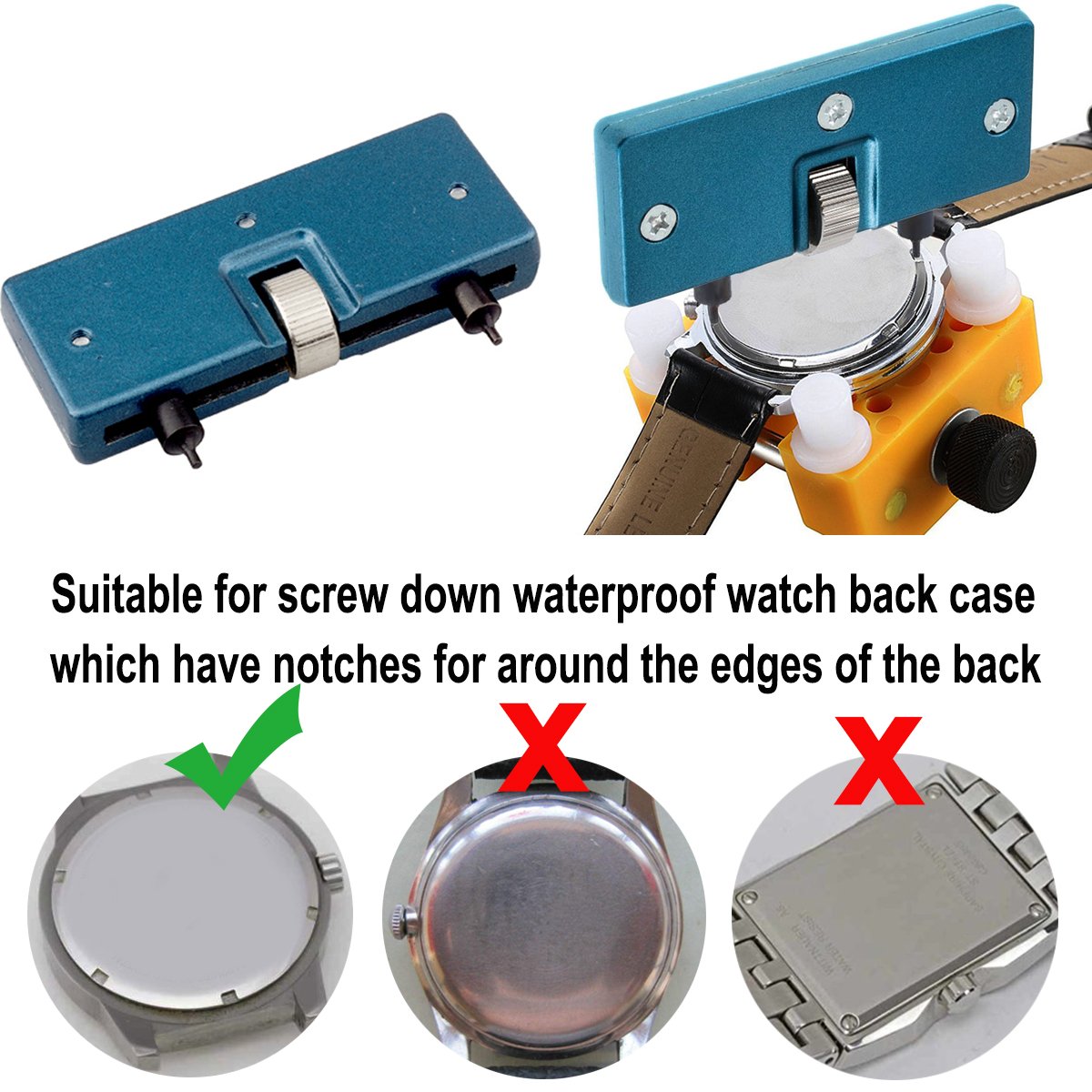 Professional Watch Battery Replacement Tool Kit - Adjustable Watch Back Case Opener & Remover with Wrench - Perfect for DIY Watch Repair, Jewelry Maintenance & Watchmaker Tools (Ideal for Home, Workshop & Professional Use)