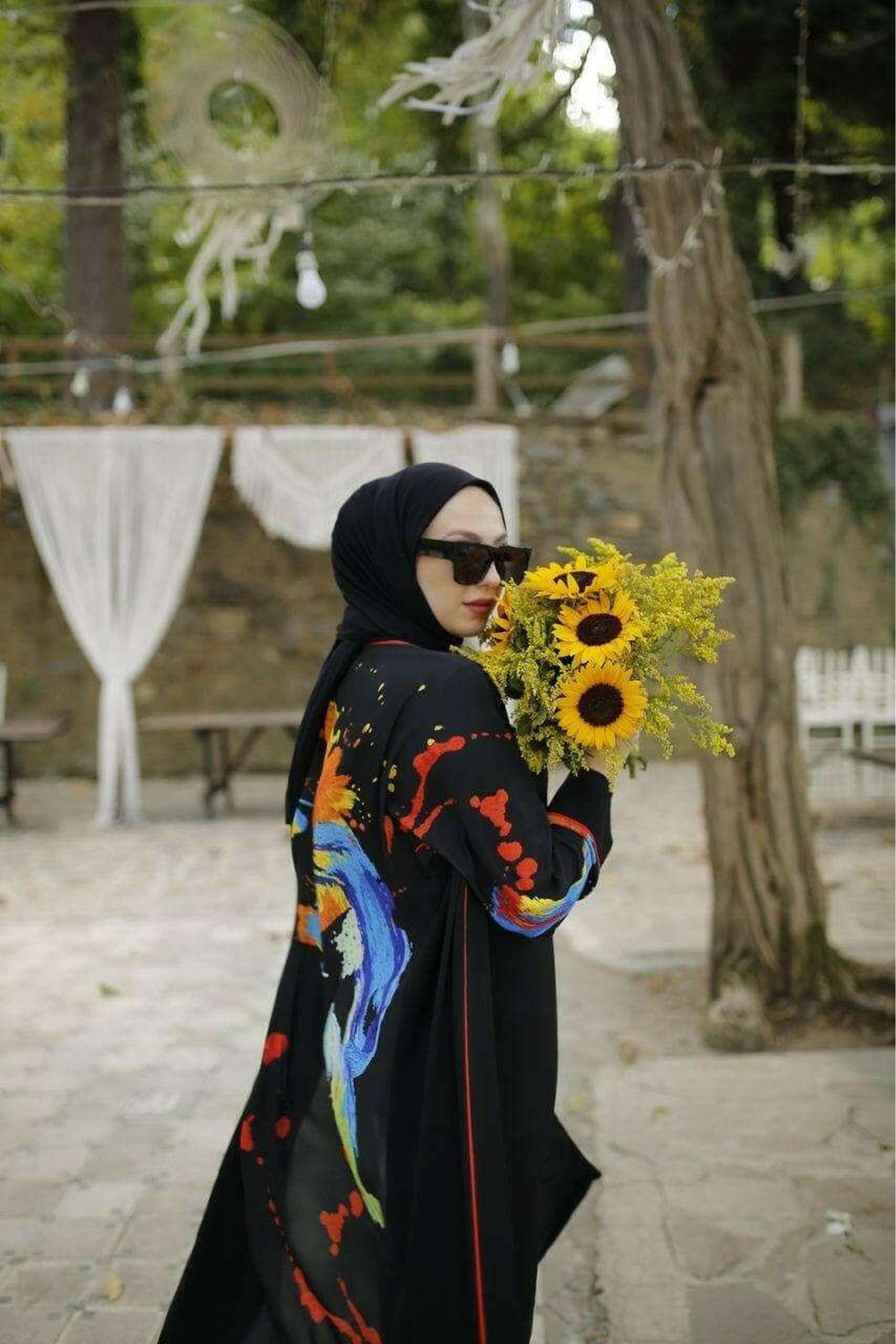 Gabi Open Front Kimono - Lightweight Floral Printed Cover Up for Women - Perfect for Beach, Pool, Yoga & Loungewear