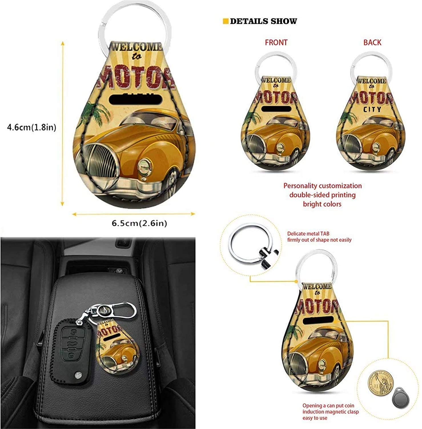 Cute Otter Car Seat Covers Full Set - Universal Fit Front & Back Seat Protector with Steering Wheel Cover, Seat Belt Pads, Cup Coasters & Keychain | Perfect Gift for Women, Car Accessories for Pet Lovers & Daily Commute