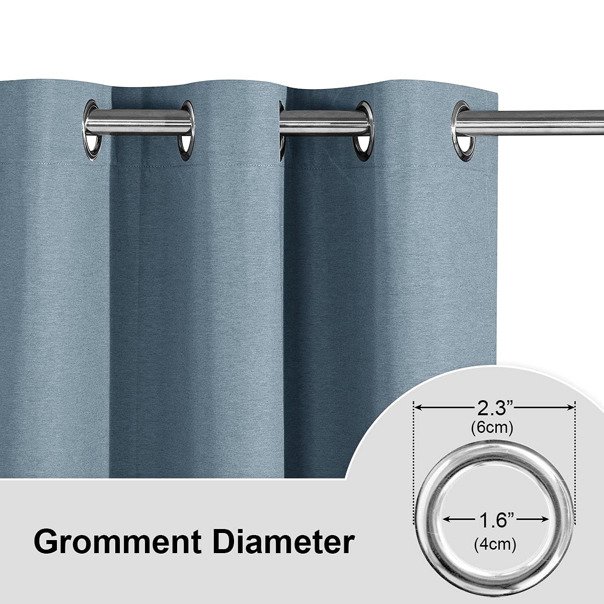 LOYOLADY 84 Inch Long Blackout Curtains Set of 2 - Thermal Insulated Room Darkening Drapes with Grommet Top, Noise Reducing for Bedroom & Living Room (52