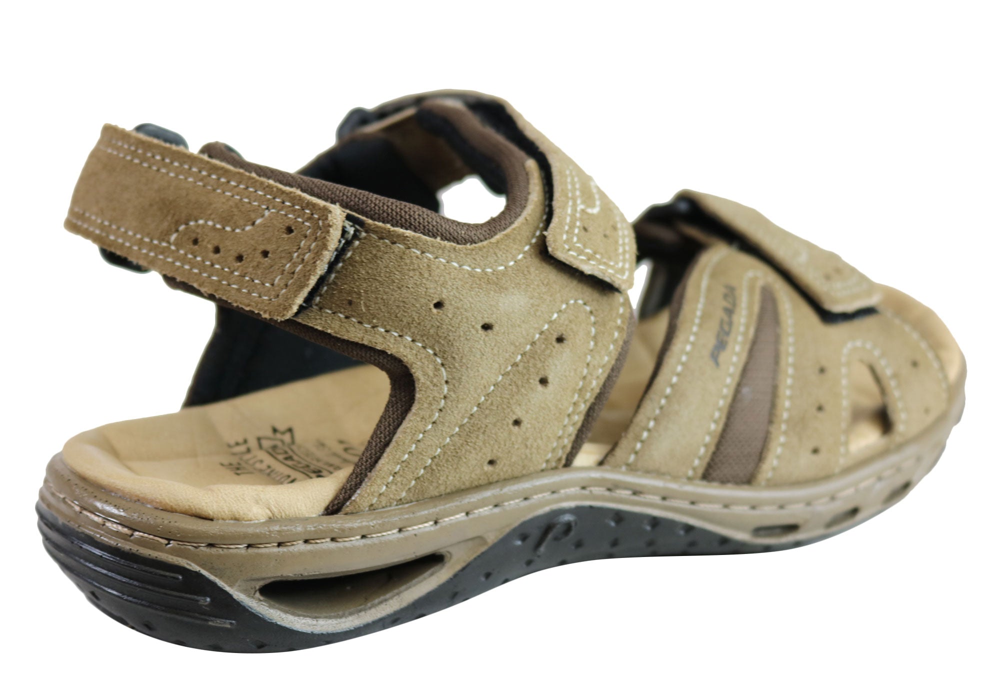 Pegada Jarrod Men's Leather Comfort Cushioned Sandals - Handmade in Brazil - Perfect for Beach, Vacation & Summer Outdoor Activities