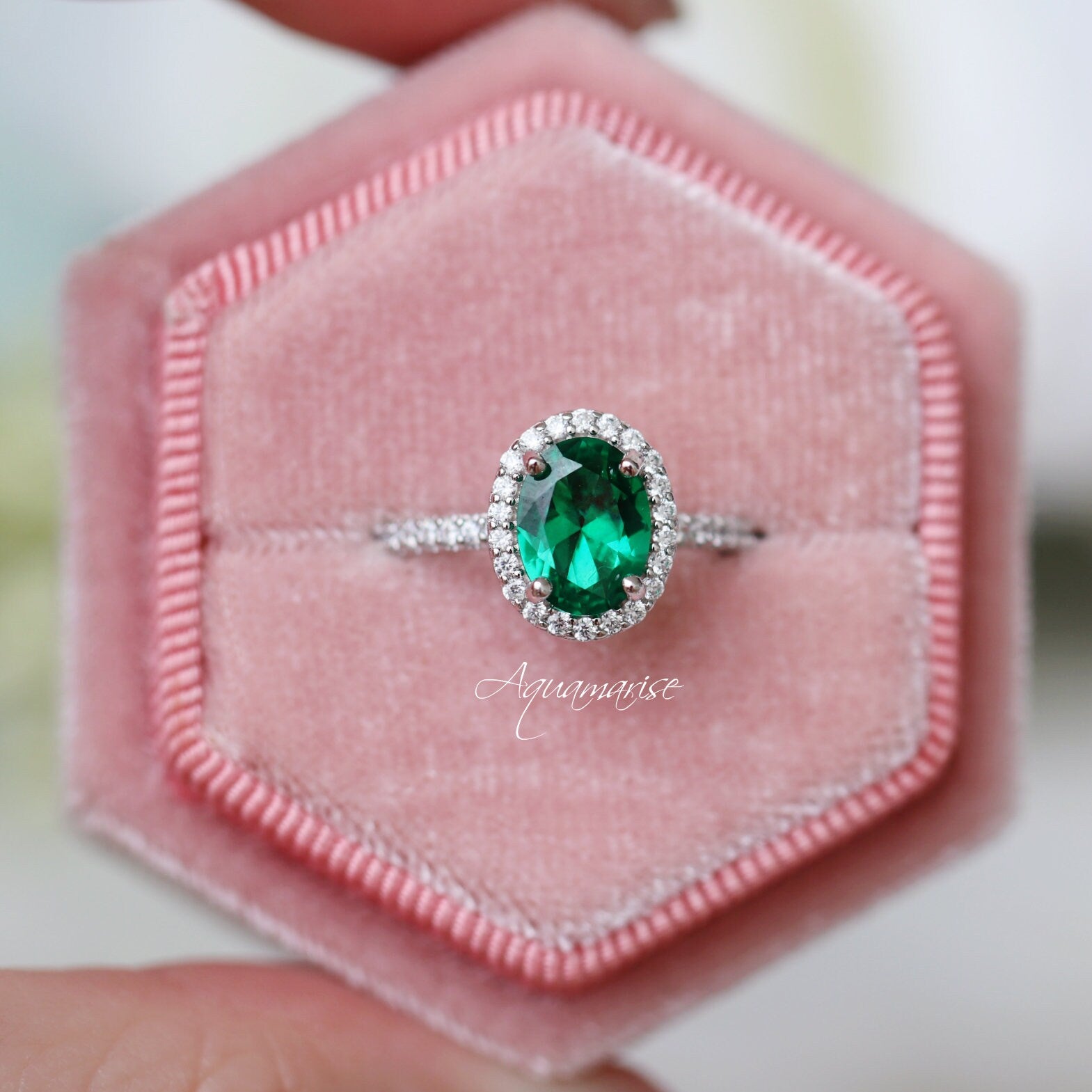 Emerald Iris Ring - Sterling Silver 925 Elegant Floral Jewelry for Women, Perfect for Weddings, Anniversaries & Special Occasions