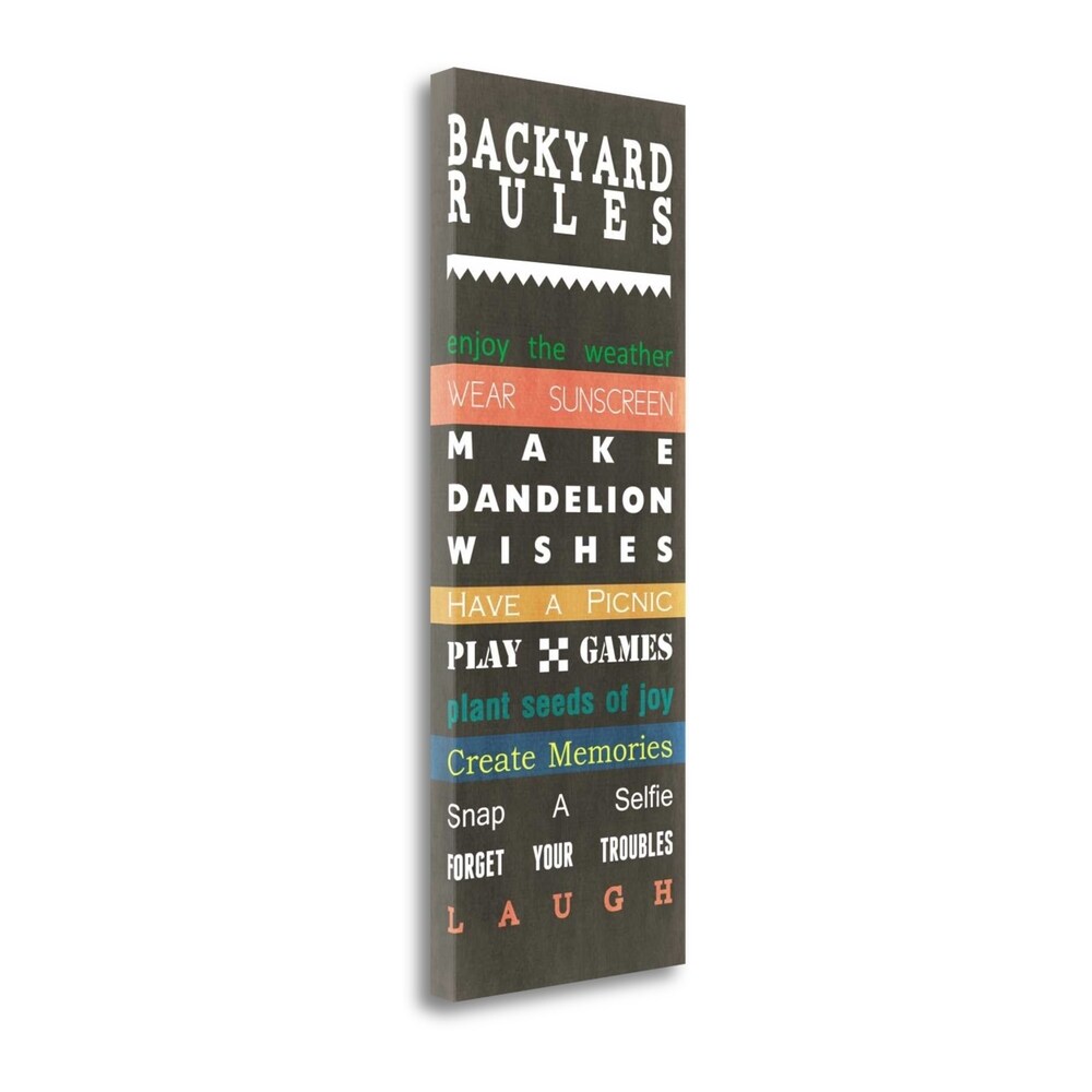 Backyard Rules By Linda Woods - Fine Art Giclee Print on Gallery Wrap Canvas, Ready to Hang Wall Decor - Perfect for Living Room, Bedroom & Office