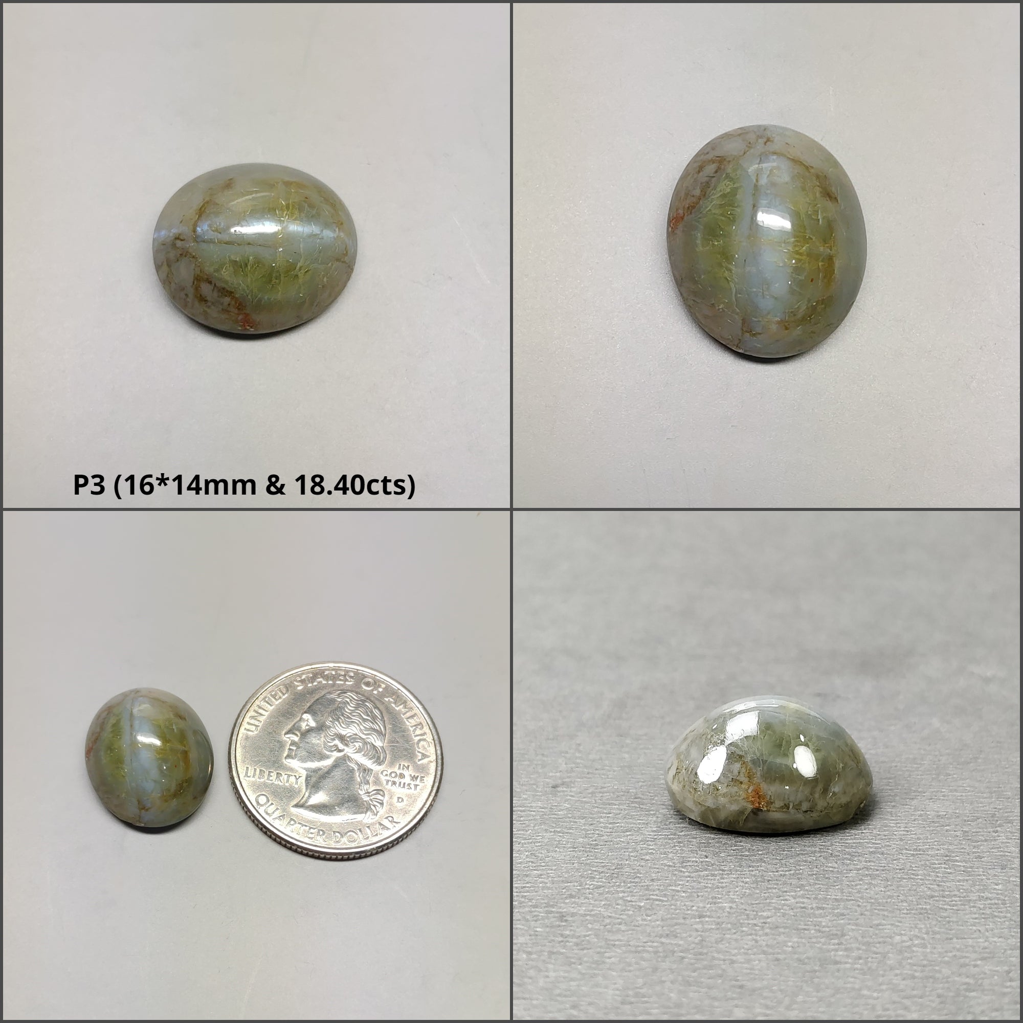 Natural Untreated Chrysoberyl Cat's Eye Gemstone Cabochon - Round & Oval Shapes (1pc, 2pcs, 3pcs) | Healing Crystal for Jewelry Making, Meditation & Energy Work
