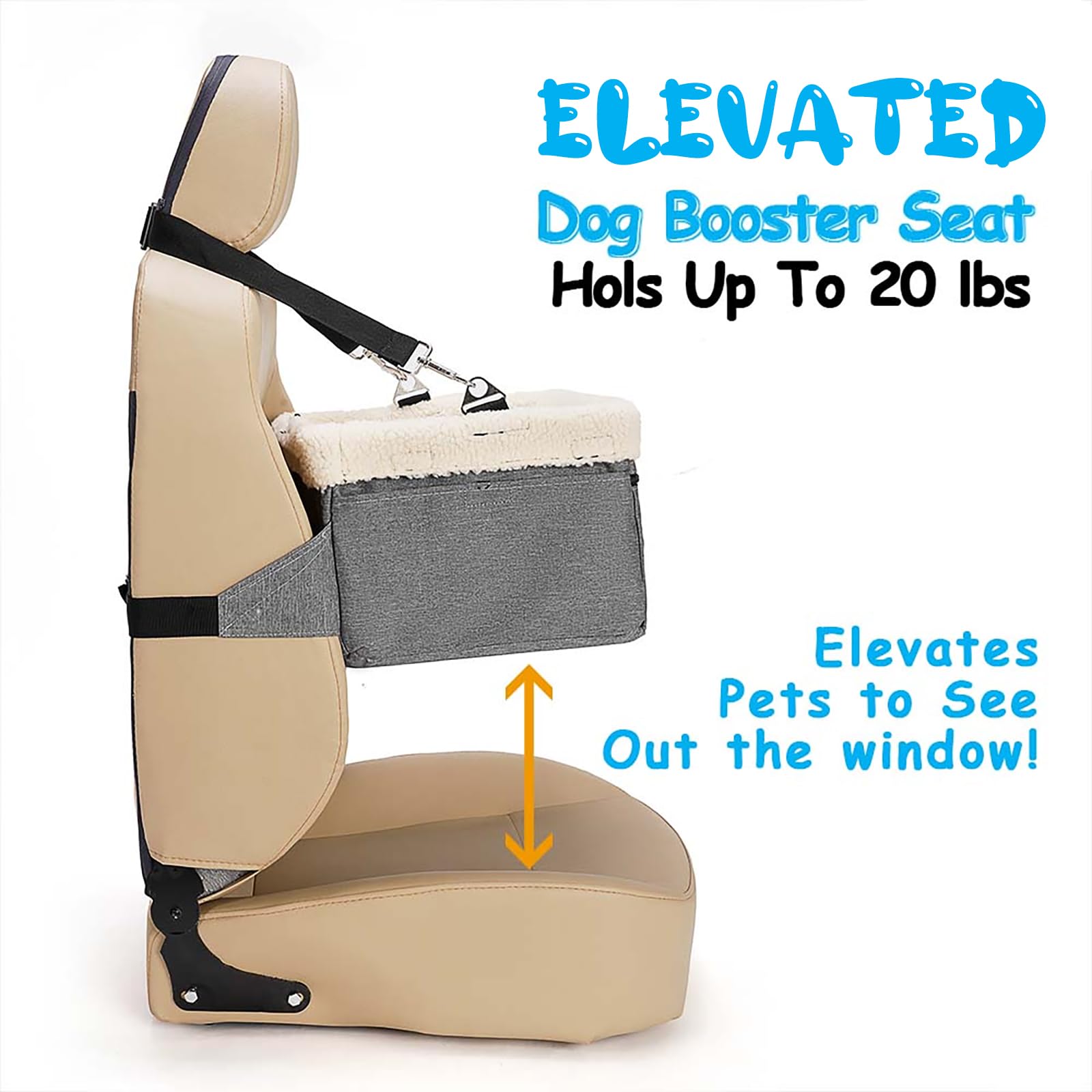 Premium Small Dog Car Booster Seat with Sturdy Metal Frame - Safe & Comfortable Pet Travel Solution for Puppies, Cats & Small Pets - Perfect for Road Trips, Vet Visits & Daily Commutes