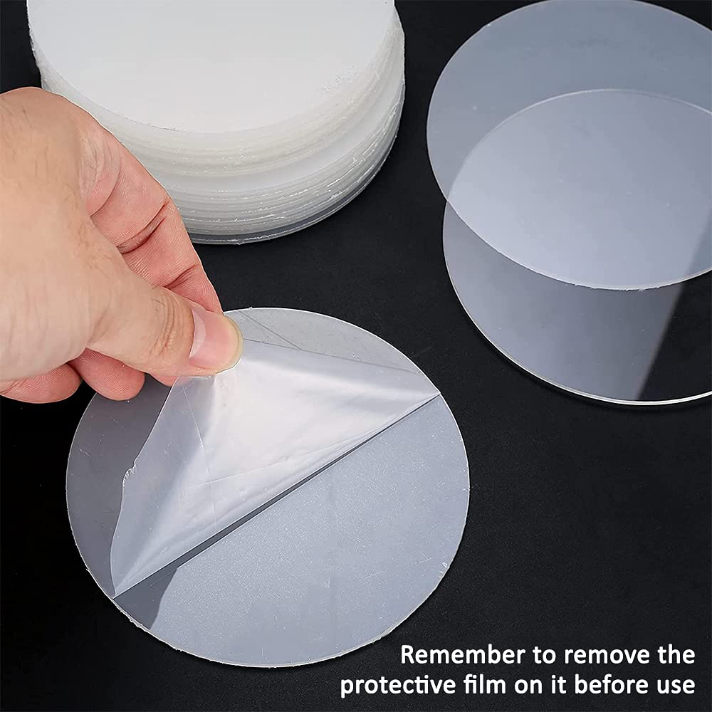 16 Pack Clear Acrylic Round Discs - 0.2cm Thick 10x10 Inch Transparent Plastic Sheets for DIY Crafts, Sign Making, Home Decor & Art Projects - Premium White Acrylic Panels for Laser Cutting, Scrapbooking & School Projects