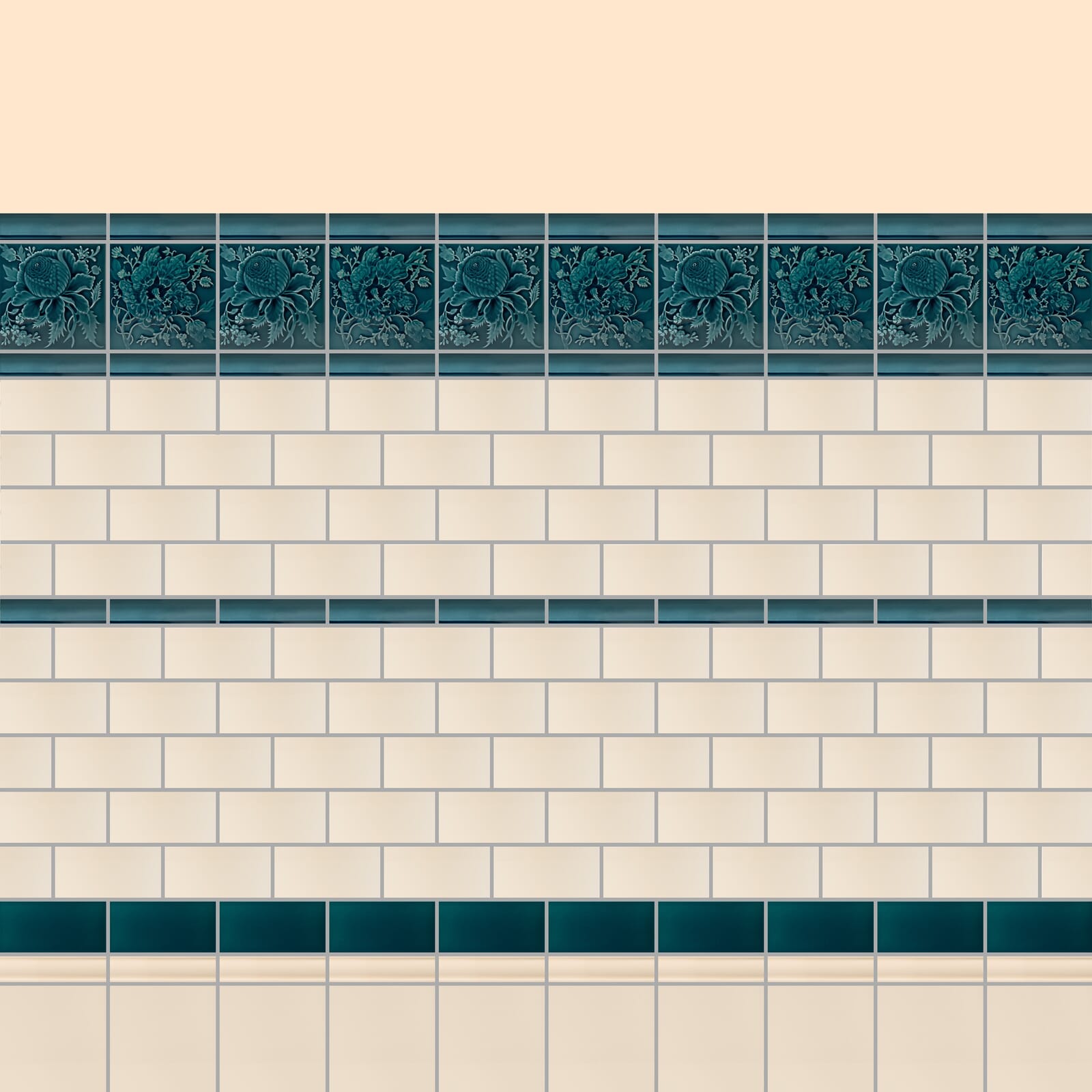NAVARRE DADO Tiles - Premium Teal Ceramic Wall & Floor Tiles for Bathroom, Kitchen Backsplash & Home Decor