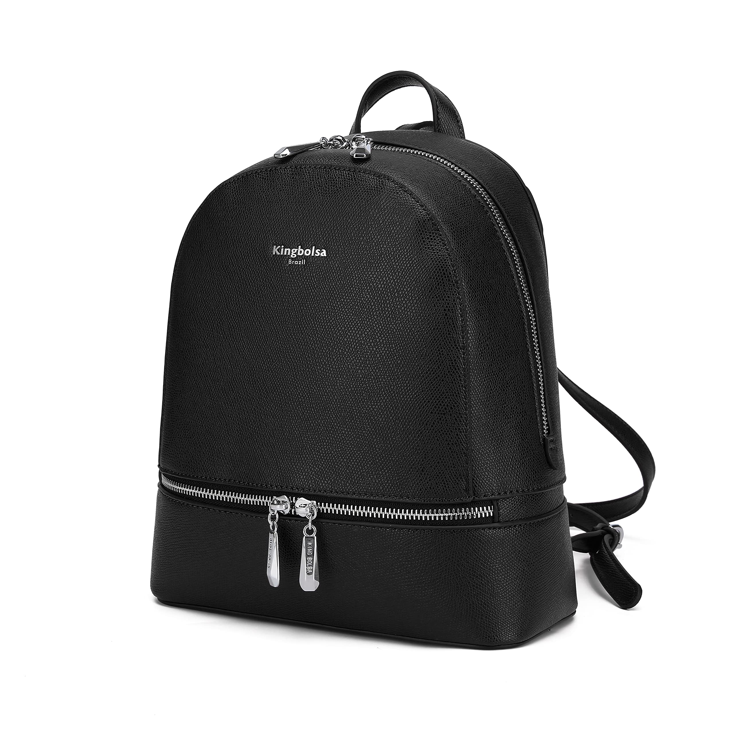 Women's Medium Black Sling Backpack Purse - Stylish Crossbody Satchel Handbag for Work, Travel & Daily Use (Black)