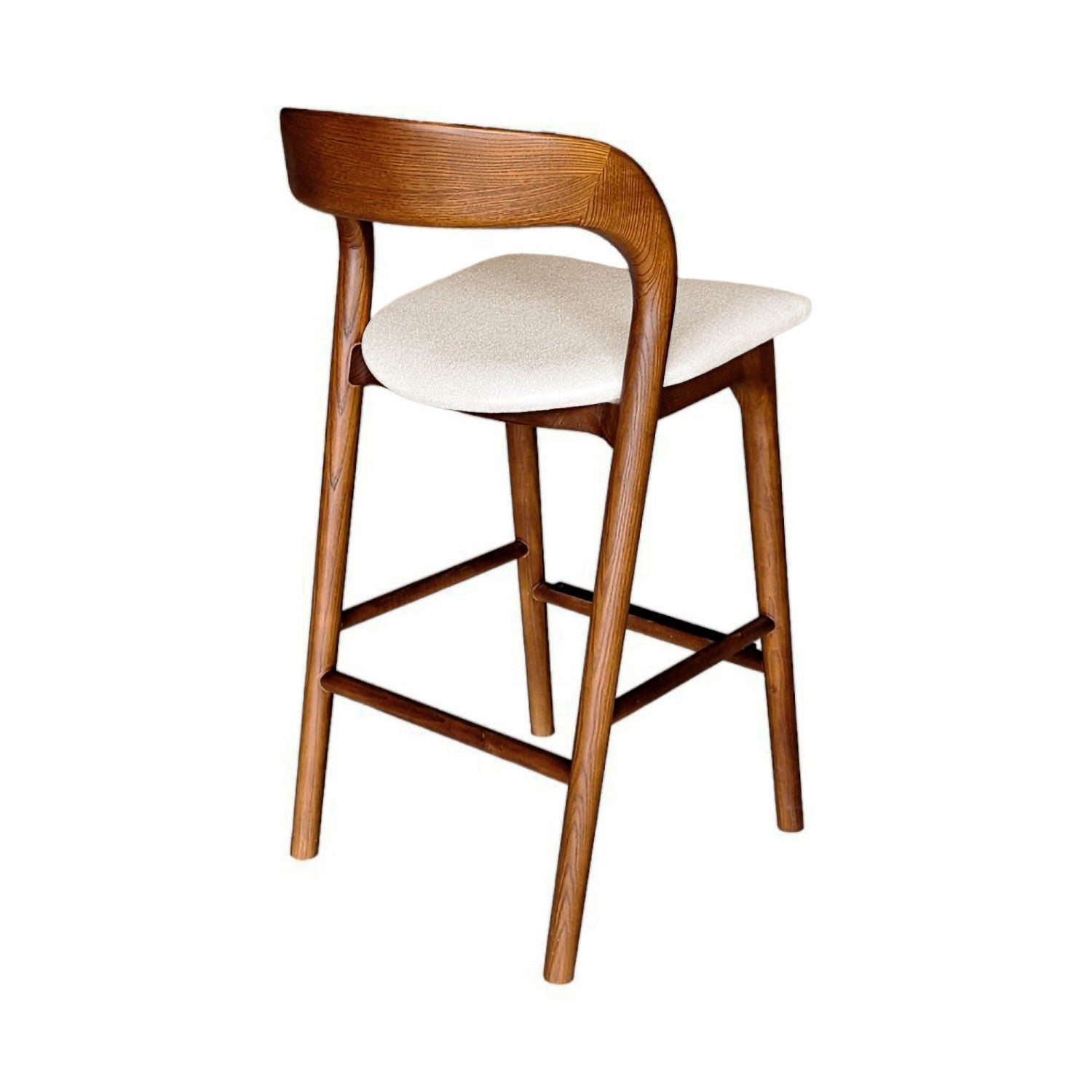 Brivonne Modern Counter Stool with Walnut Frame - Adjustable Height Bar Stool for Kitchen Island, Breakfast Nook & Home Decor
