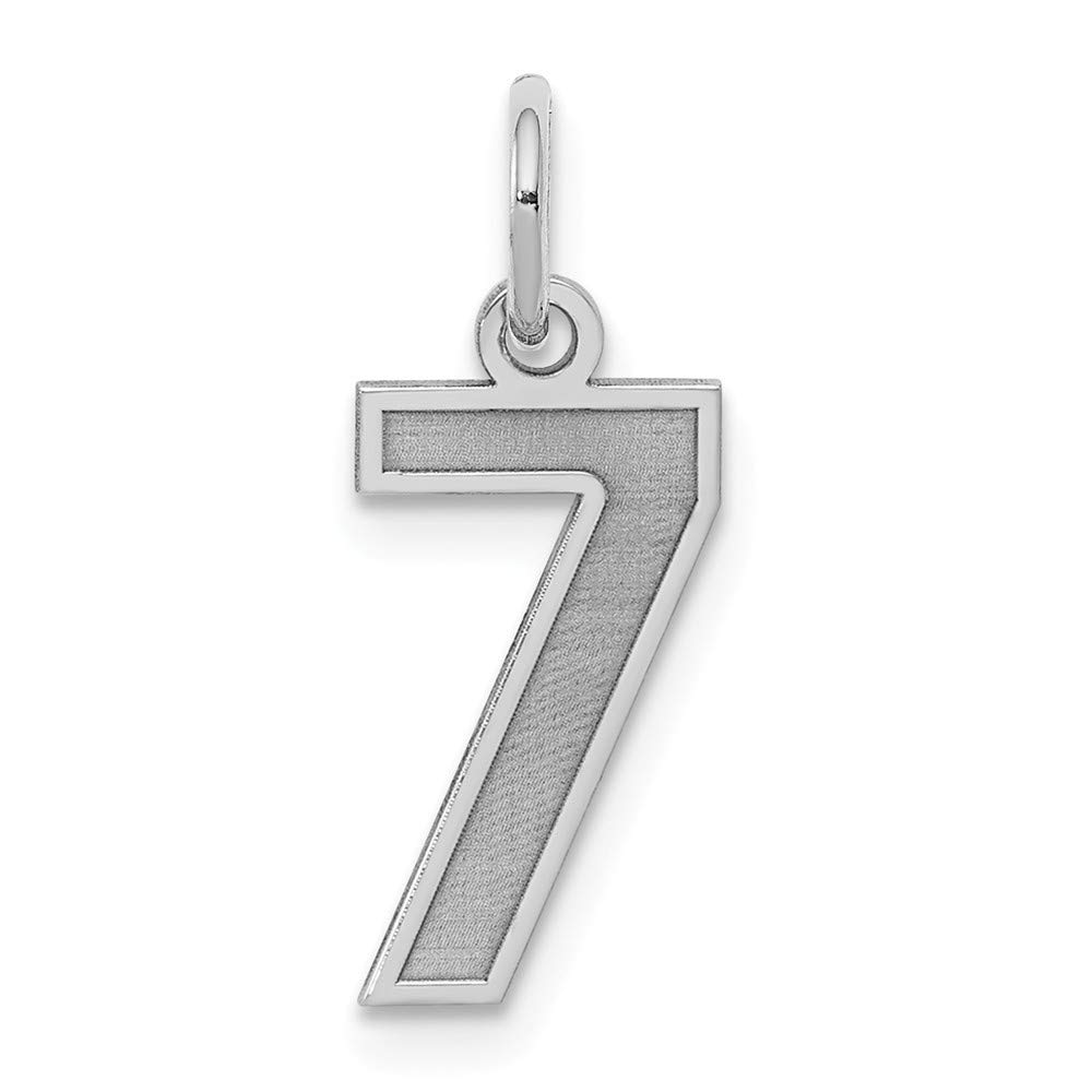 Roy Rose Sterling Silver Small Satin Number 7 Pendant Necklace - Perfect for Birthdays, Anniversaries & Personalized Gifts