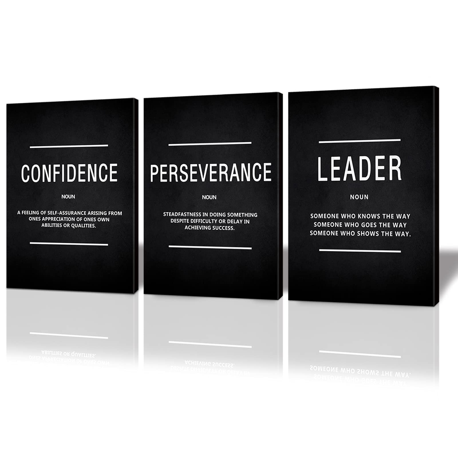 BWSPACE Motivational Canvas Wall Art - 3 Piece Grind Hustle Inspirational Decor Set (36x16 Inches) for Office, Living Room & Bedroom - Perfect for Home & Workspace Motivation