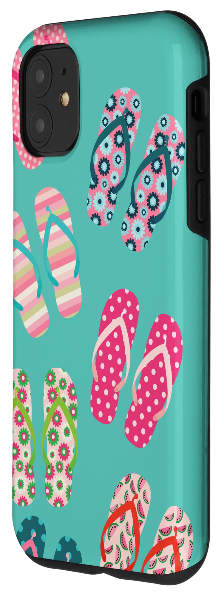 iPhone 11 Summer Phone Case - Colorful Flip Flop Sandal Design Protective Cover | Perfect for Beach Vacations, Pool Parties & Summer Outings