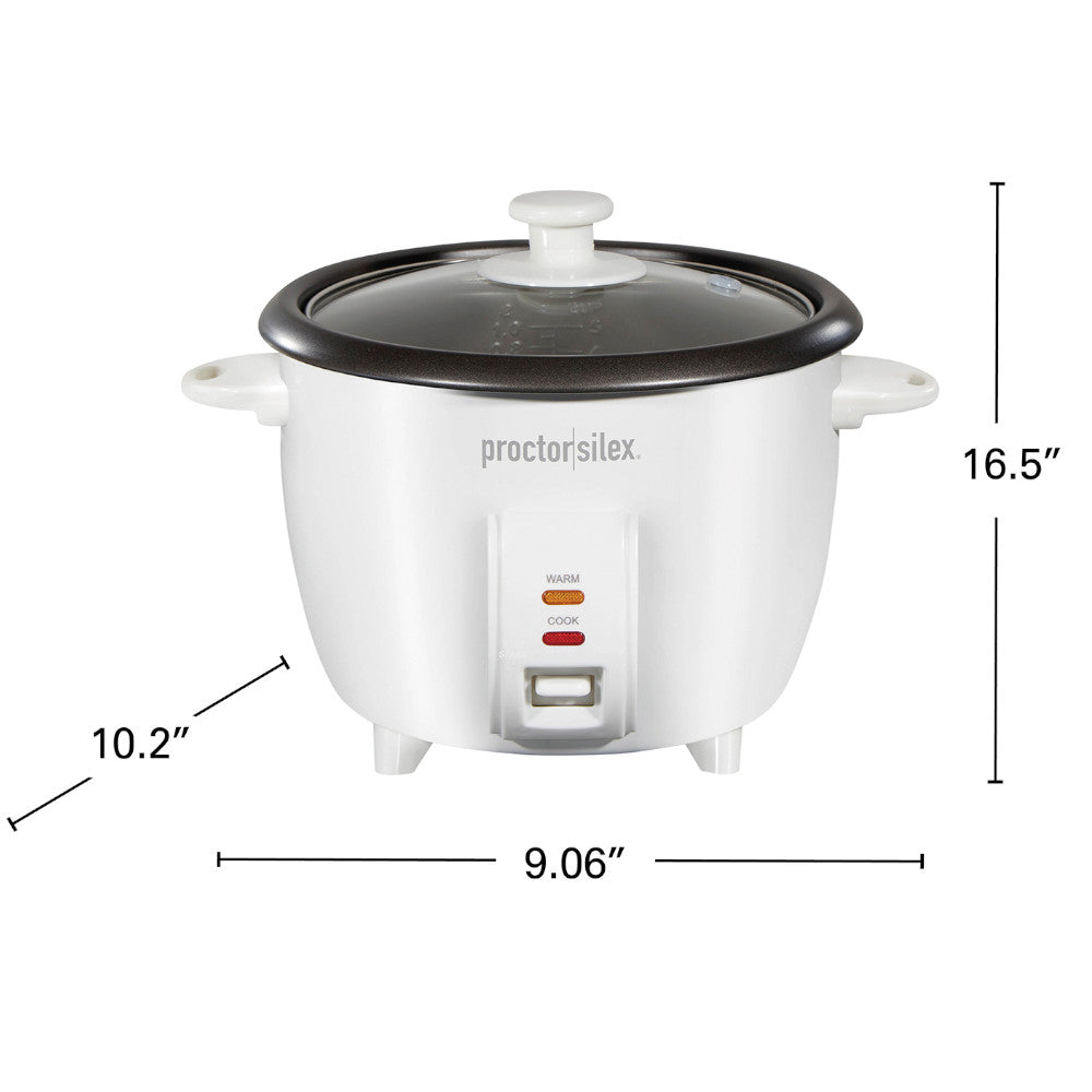 Proctor Silex 37533G 10-Cup Rice Cooker & Food Steamer - Perfect for Meal Prep, Dorm Cooking & Healthy Eating