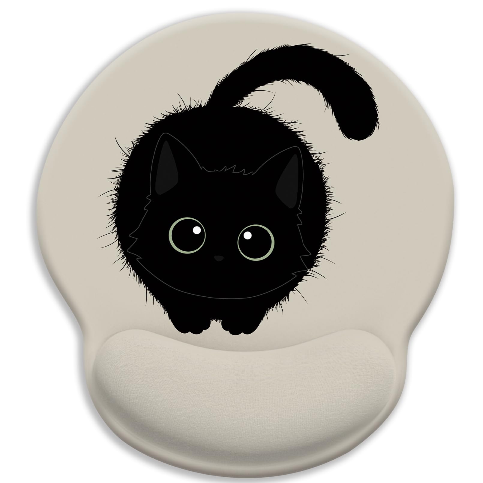 Ergonomic Mouse Pad with Wrist Rest for Cat Lovers - Non-Slip Gaming & Office Desk Mousepad with Pain Relief PU Base - Perfect for Computer Work, Gaming, and Office Decor Accessories