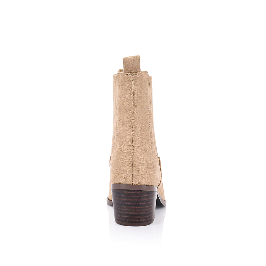 Dale Women's Chelsea Ankle Boots in Taupe Micro Suede - Comfortable Slip-On Booties for Fall & Winter Fashion, Office Wear & Casual Outfits