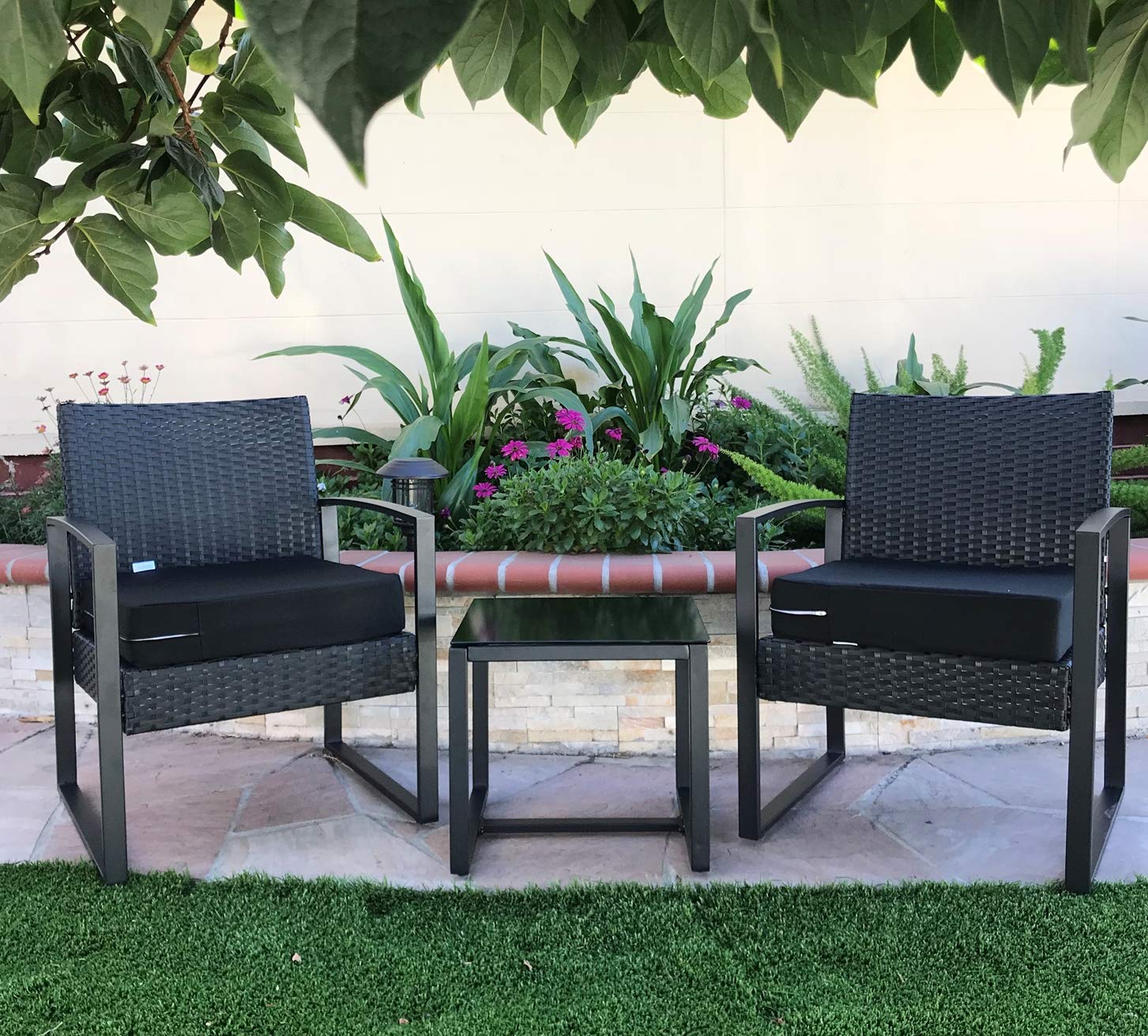 Waterproof UV-Resistant Patio Chair Cushion Cover - Indoor/Outdoor Use - Black (22x20x4 Inches) - Perfect for Poolside, Deck, Garden & Patio Furniture Protection