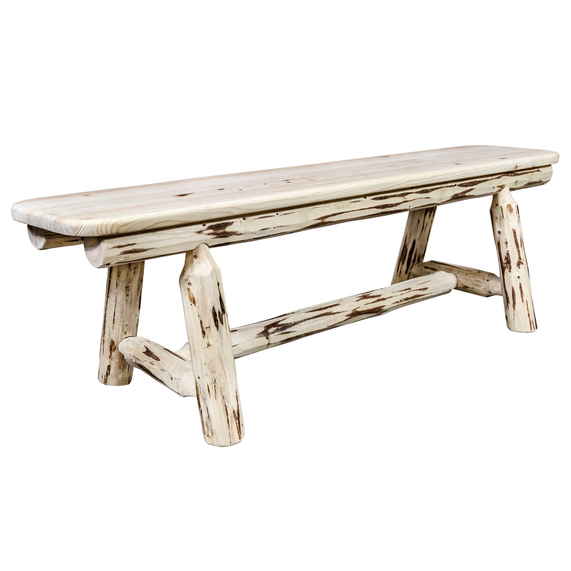 5 Foot Montana Plank Style Bench - Rustic Wooden Bench for Outdoor, Patio, Garden & Entryway Decor - Perfect for Porch, Deck, and Backyard Seating