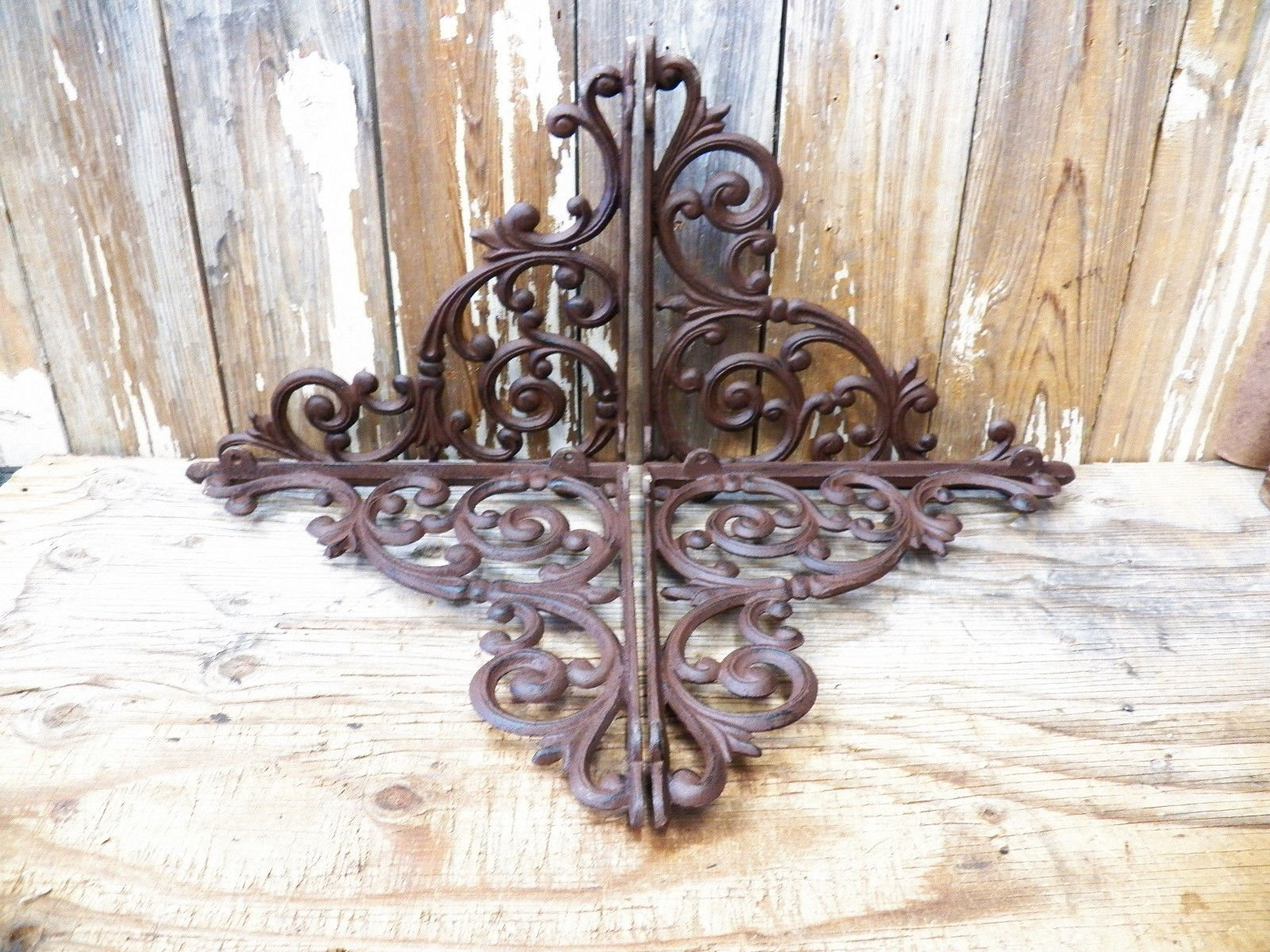 Heavy Duty Cast Iron Shelf Brackets 13x13 Inch - Set of 4 Rustic Industrial Style Brackets for Floating Shelves, Bookshelves & Home Decor