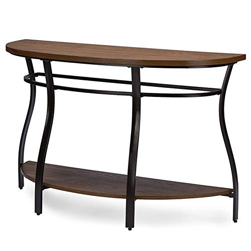 Allora Vintage Industrial Console Table - Black & Brown Wooden Entryway Sofa Table for Living Room, Hallway & Office Decor