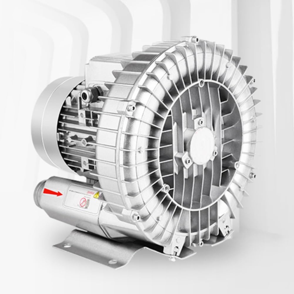 0.74HP Regenerative Blower 110V Single Phase - High Pressure Vortex Ring Blower, Aluminum Alloy Industrial Vacuum Pump (550W) for Air Blowing, Dust Collection, Aquarium Aeration & HVAC Systems