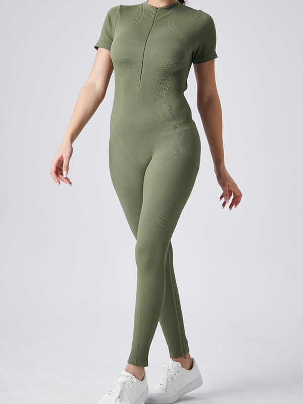 ZASUWA Women's Sexy Ribbed Cutout Jumpsuit with Zipper - Perfect for Night Out, Party & Date Night